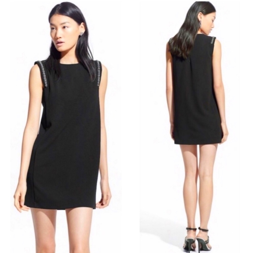Black Retro Sleeveless Shift Mini Dress